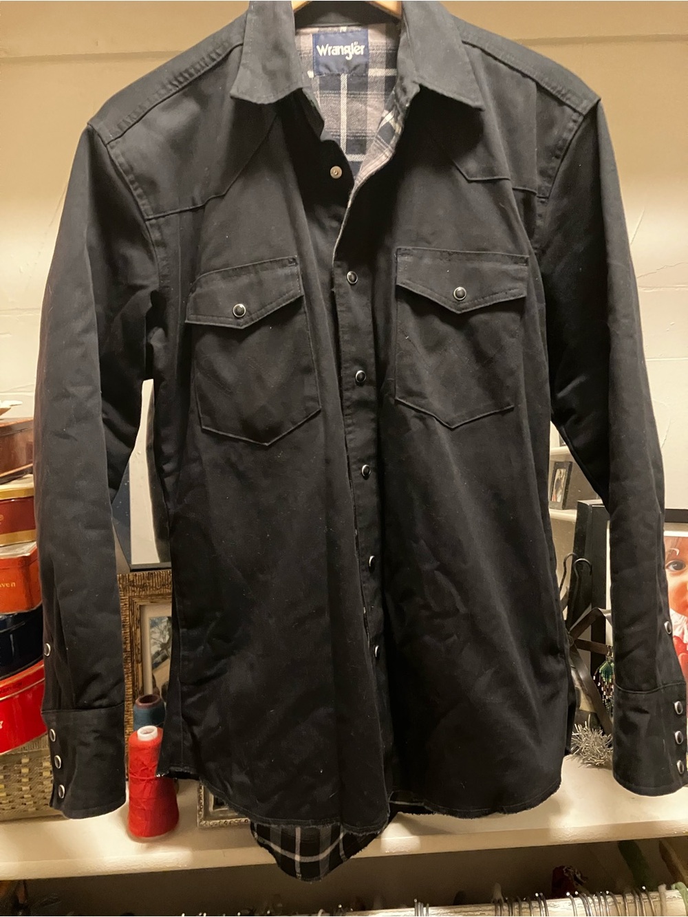 Wrangler western style flannel lined shirt jacket